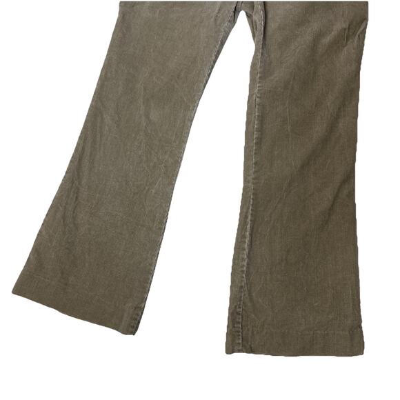 Vintage Khaki Corduroy Bell Bottom Pants Womens M Wide Leg Mid Rise 70s France - Picture 3 of 8